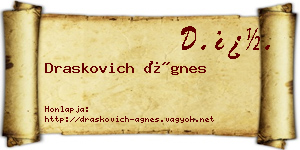 Draskovich Ágnes névjegykártya
