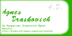 agnes draskovich business card