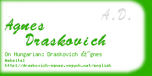 agnes draskovich business card